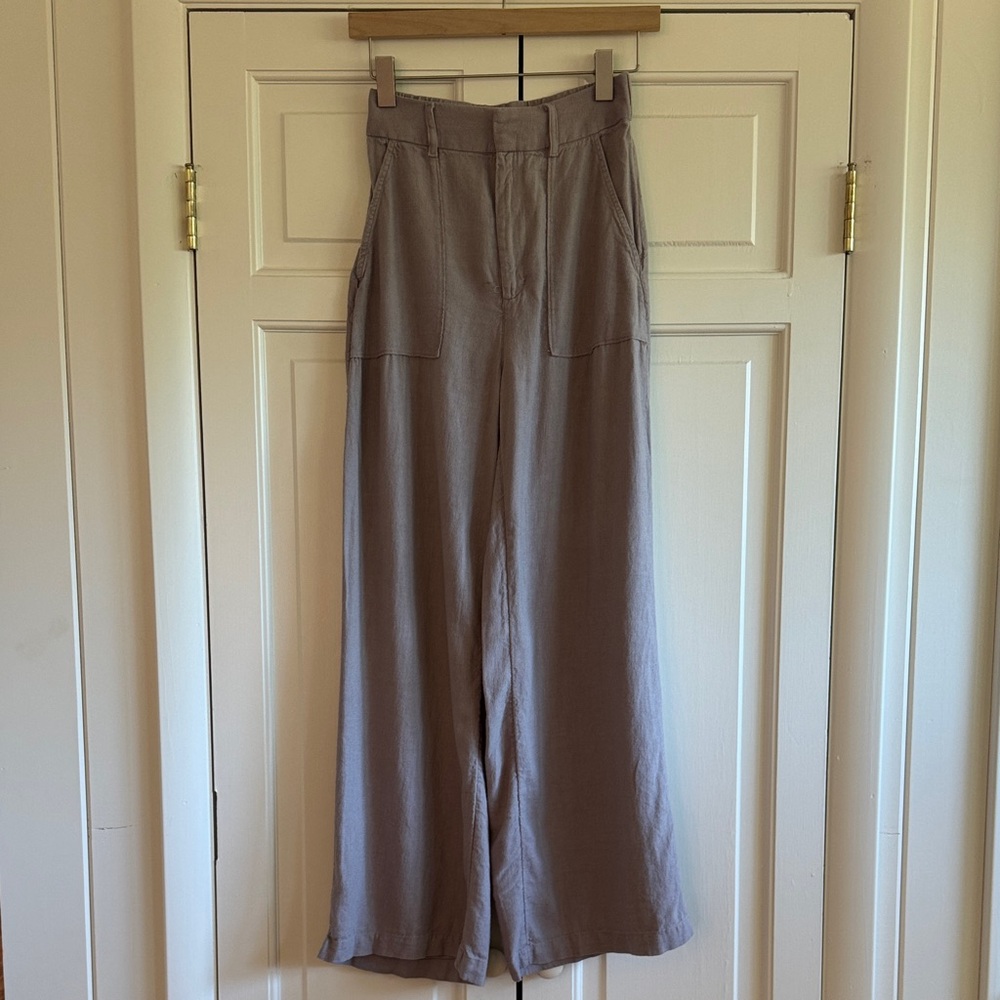 Abercrombie & Fitch Grey Linen Trousers